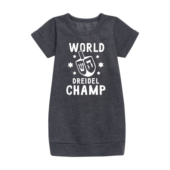 Instant Message - World Dreidel Champ - Girls Ss Fleece Dress