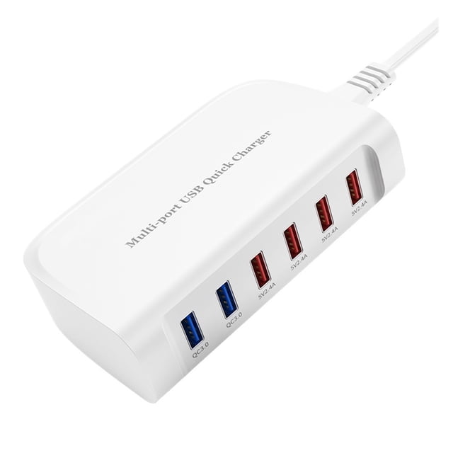 84W Desktop USB Charging Station Smart Fast Charger 6-Ports USB Charger ,Multi-Device Charger