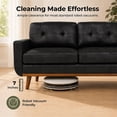thumbnail image 5 of SESSLIFE 65" Loveseat Sofa, Mid Century Modern 2 Seater Loveseat Couch with Foil Fabric, Small Couch with Solid Wood Legs for Living Room, Bedroom, Apartment, Black, 5 of 8
