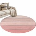thumbnail image 2 of Gradient Pink Round Living Room Rugs 4 ft, Wood Grain Abstract Striped Vintage Simple Washable Area Rug with Non-Slip Sturdy Edge Binding Round Carpet for Entryway Kitchen Bedroom Bathroom, 2 of 9