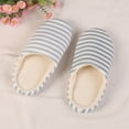 thumbnail image 1 of Women Men's Comfort Knitted Cotton Slippers Washable Flat Closed Toe Ultra Lightweight Indoor Shoes with Non-Slip Sole, 1 of 5