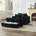 thumbnail image 5 of S-HOME Corduroy Chaise Lounge Chair with Removable Ottoman and Pillows, for Living Room and Bedroom, 5 of 18