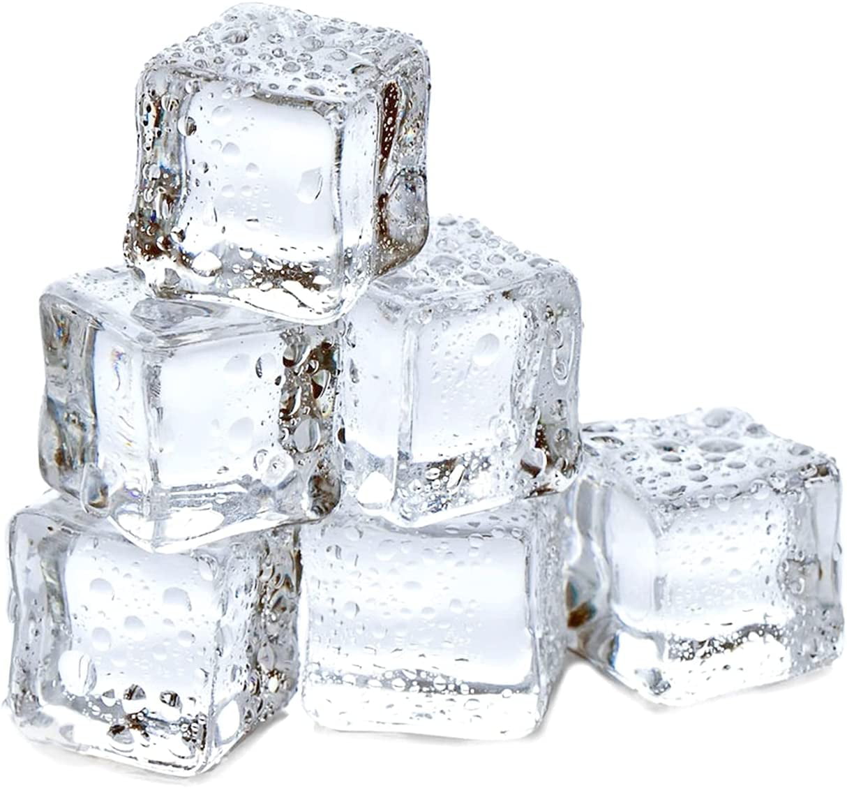 50pcs Clear Fake Artificial Acrylic Ice Cubes Crystal Square Display Party Decor
