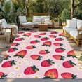 thumbnail image 3 of Fsddascl Strawberry Outdoor Rug for Patio/Deck/Porch, Non-Slip Large Area Rug 4 x 6 Ft, Pink Spring Summer Rustic Floral Fruit Indoor Outdoor Rugs Washable Area Rugs, Reversible Camping Rug Carpet, 3 of 5