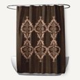 thumbnail image 1 of Simply Daisy 70" W x 73" H Ananda Geometric Print Polyester Shower Curtain, Brown, 1 of 3