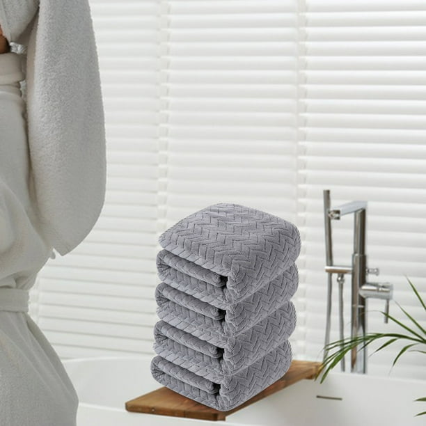 Set de toallas de terciopelo - 75x35cm toalla para el pelo súper absorbente y de secado rápido para adultos, con estampado a rayas, gruesa y suave para playa, piscina, gimnasio y viajes