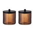 thumbnail image 1 of Set dispensador con soporte Qtip de vidrio KMWares Brown 570 ml, paquete de 2, 1 of 6