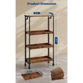 thumbnail image 3 of Large 4-Tier Collapsible Wooden Storage Shelf with Locking Wheels 100 lbs Capacity No Assembly Required Space-Saving Organizer for Kitchen Garage Workshop Home, 3 of 8