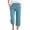 Blue, variant on Ecqkame Fashion Womens Cotton Linen Cropped Pants Casual Solid Color Elastic Waist Drawstring Pants Loose Straight Leg Lightweight Trousers with Pockets 01-Navy XXXL