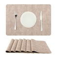 thumbnail image 2 of Unique Bargains Set of 6 Faux Leather Heat Resistant Waterproof Dining PU Place Mats Pink, 2 of 6