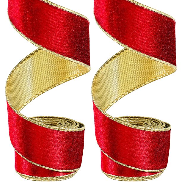 Cinta De Terciopelo De Doble Cara, Rollos Verde, Blanco Y Rojo, 2,5 Cm X 13,7 M Total. Perfecta Para Manualidades, Regalos Y Decoración Navideña.