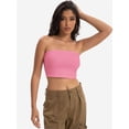 thumbnail image 2 of Womens Tube Tops Strapless Crop tops Basic Backless Sleeveless Bandeau Cute Summer Outfits Sexy Solid Tops, 2 of 6