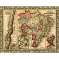 thumbnail image 2 of Vintage Maps 18x15 Black Modern Framed Museum Art Print Titled - Brazil-Bolivia-Paraguay-Uruguay-Chili 1870, 2 of 4
