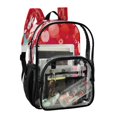 thumbnail image 2 of Large Clear PVC Backpack Heavy Duty See Through Backpack for Adults Work Travel, Red Berry-bunny Printed 12L, 2 of 8