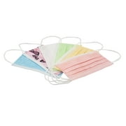 Disposable Face Mask_30pcs for Adult, 3 Layers, 6 Different Colors, Pink, Yellow, Green, White, Blue, Butterfly Print in One Box