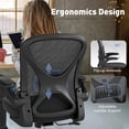 thumbnail image 4 of Silla de oficina Keratee de malla con soporte lumbar ajustable y apoyabrazos abatibles, 4 of 8