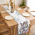 thumbnail image 3 of Bunny Easter Table Runner - 108 Inch Long, Kitchen Dining Table Runner Dresser Scarves, Eucalyptus Leaves Spring Floral Eggs Weeping Farmhouse Decor for Coffee Tables Wedding Party Banquet, 3 of 8