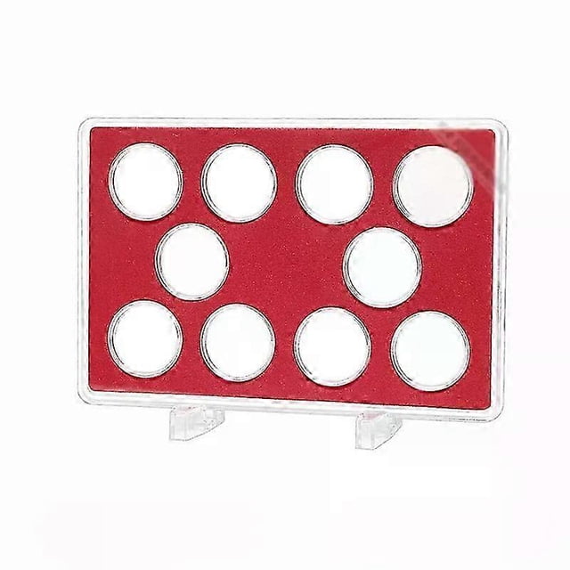 Caja redonda de plástico transparente para 30 cápsulas de monedas de 27 mm. Estuche hermético para guardar y proteger su colección.