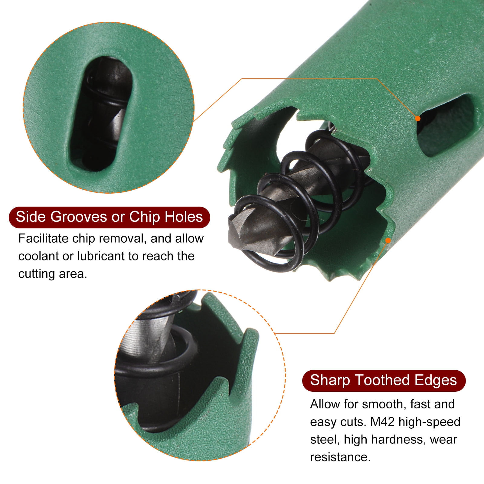 CoCud 6-1/2″(165mm) Hole Saw Kit, M42 Bi-Metal Hole Cutter – For Metal Sheet, Wood Board, Stainless Steel, Copper, Aluminum. White