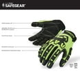 thumbnail image 3 of SAFEGEAR Impact-Reducing Mechanics Gloves X-Large, 1 Pair - EN388 & ANSI Level A1 Cut-Resistant Black & Lime Green Work Gloves for Men and Women - Breathable, Touchscreen Capable, 3 of 6