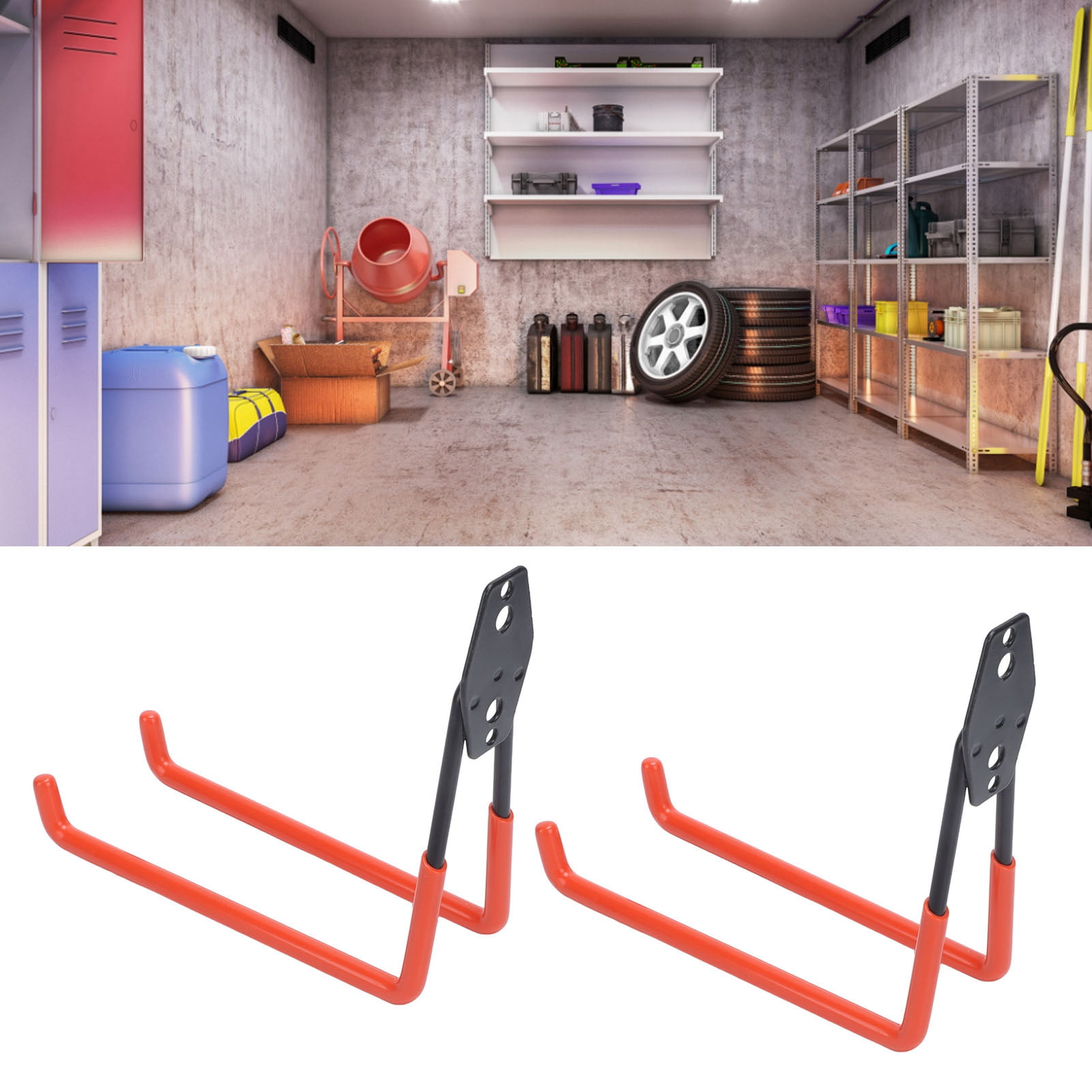 KURUI Heavy Duty Wall Hooks (2 Pack) - Garage Tool Organizer, Metal Storage Hooks For Ladders, Bikes, Garden Tools - View #3