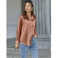 thumbnail image 5 of Zeagoo Blouses for Women Dressy Casual Long Sleeve Stain Silk Button Down Shirts Busines Dressy Fall Top, 5 of 6