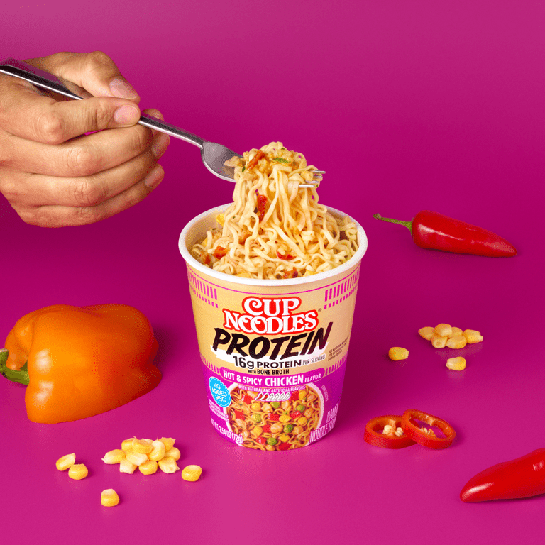 Nissin Cup Noodles Protein Ramen, Chicken Flavor Spicy Ramen with
