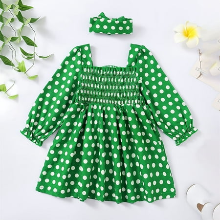 

dmqupv Baby Girl Easter Dress Girls Dress Chiffon Floral High-Low Tie Waist Party Princess Green 2-3 Years