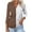 Brown, variant on gbyLJF V-neck Lapel T-shirt for Women Two-color Patchwork 3/4 Length Sleeve Tops Women's Casual Fashion Outfits