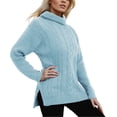 thumbnail image 4 of Daznico Women Solid Turtleneck Knitwear Retro Long Sleeve Sweater Slim Tops,Size L, 4 of 4