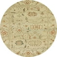 thumbnail image 1 of Ahgly Company Machine Washable Indoor Round Abstract Metallic Gold Area Rugs, 6' Round, 1 of 7