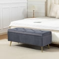 thumbnail image 2 of HOMCOM Storage Ottoman Bench with Steel Legs, 43 Inch Large Storage Chest, 2 of 10