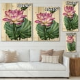 thumbnail image 4 of Designart 'Ancient Pink Lotuses In The Pond VI' Traditional Print on Natural Pine Wood, 4 of 5