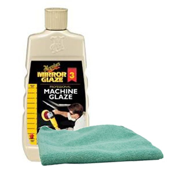 Meguiars Professional Machine Glaze Buffer Wax (16 oz.), Bundled with Microfiber Cloth Kit