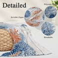 thumbnail image 3 of Orange Navy Blue Coral Throw Pillow Covers, Summer Beach Coastal Ocean Wooden Soft Breathable Pillow Cases with Zipper for Sleeping, Long Body Pillowcases for Couch Bed Sofa Chair 20x60 Inches, 3 of 9