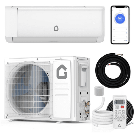 12000 BTU Smart Mini Split Air Conditioner & Heat Pump, 22 SEER2, WiFi-Enabled, 750 Sq.Ft Coverage, Ultra Quiet 32DB, DIY Install Kit