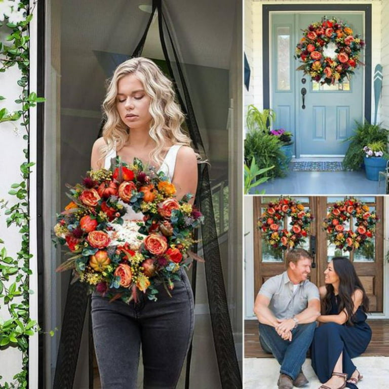 1PCS Door Front Wreath Peony Artificial Flowers Garland Autumn