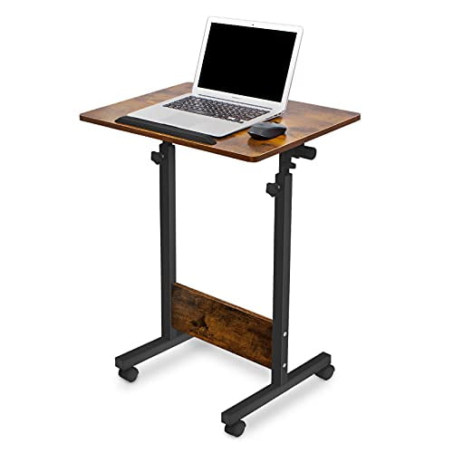 Height Adjustable Mobile Standing Desk 16 24 In 360 Flip Stand Home Office Table For Small Space Offices Easy To Assemble Rustic Brown Desktop Canada Height Adjustable Mobile Standing Desk, Adjustable Height Desk Sizes