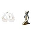 thumbnail image 1 of Elegante conjunto de esculturas de resina cerámica de cisne y dama tribal para estantería, armario o estudio. Adorno decorativo artístico para el, 1 of 8