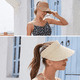 thumbnail image 5 of Sombrero para el sol con cinta de verano, sombrero de playa a rayas suave y transpirable, 5 of 5