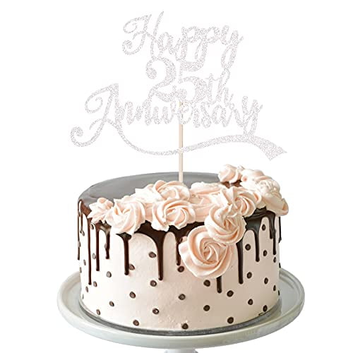 Festiko®25 Fabulous Cake Topper Happy 25th Birthday Cheers To 25 Years Cake  Topper Purple Glitter | forum.iktva.sa