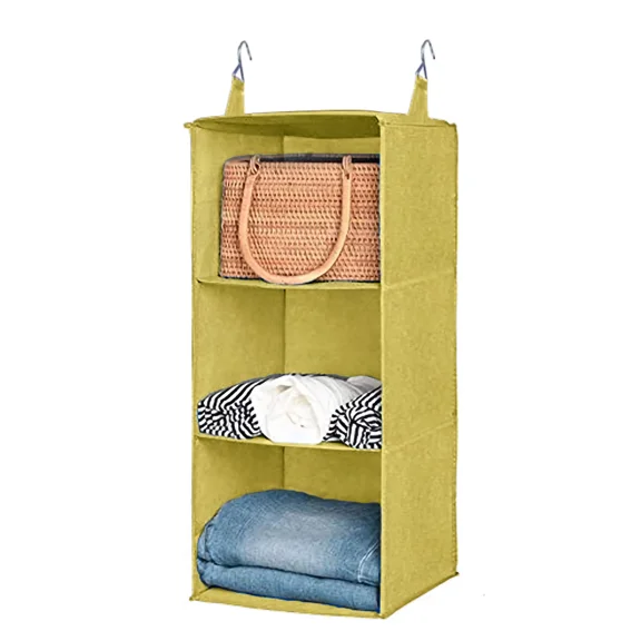 3-Shelf/Layer/Tier Closet Hanging Organizer Clothes Holder 10X10X24" Storage Bag