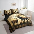 thumbnail image 3 of Feelyou Jungle Deer Family Bedding Comforter Set 7 Pieces for Teen, Vintage Buffalo Plaid Full Bedding Set, Rustic Wildlife Reversible Fitted Sheet Flat Sheet, Breathable Home Decor, 3 of 7