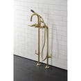 thumbnail image 2 of Aqua Vintage CCK8407DL Concord Freestanding Tub Faucet with Supply Line, Stop Valve, Brushed Brass, 2 of 7