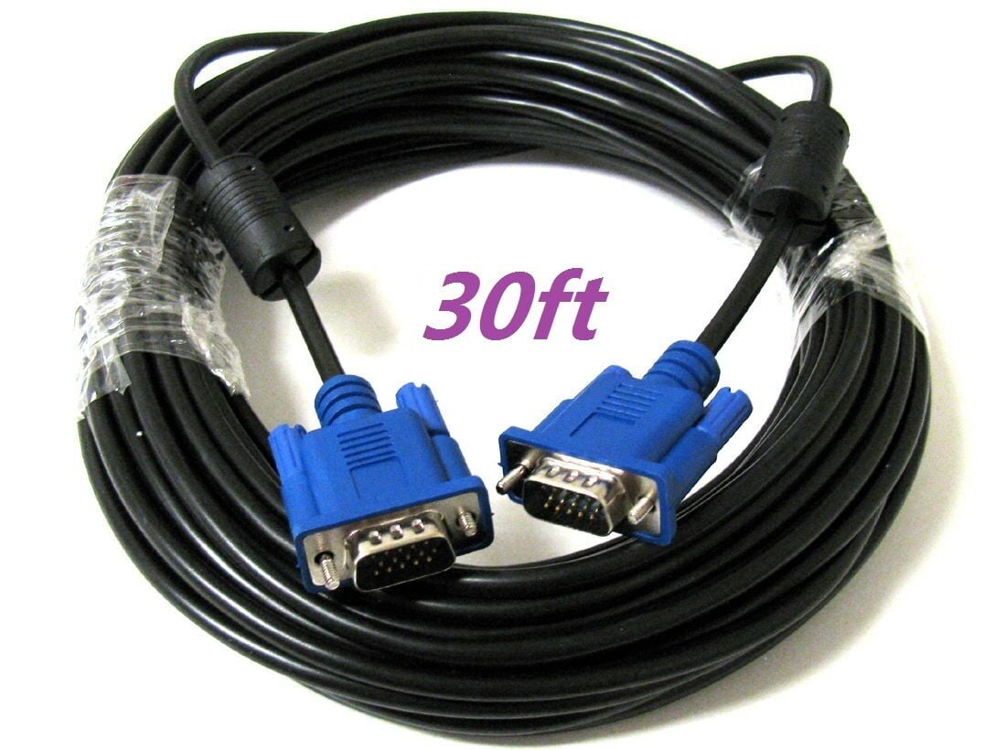 CableVantage HD15 15Pin VGA Male to Male VGA Cable for TV Computer Monitor Blue for TV Computer Monitor Extension Cable Gold Plated DB15 VGA Male to Male Monitor Cable Blue 100 Feet 
