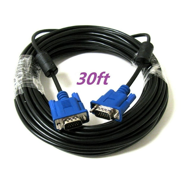 arm Uitsluiten Schat CableVantage New 30ft 15 PIN Blue VGA 100ft VGA Monitor M/M Male To Male  Cable CORD FOR Monitor PC TV 30 ft Blue - Walmart.com
