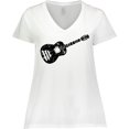 thumbnail image 3 of Inktastic Grunge Guitar Women's Plus Size V-Neck T-Shirt, 3 of 5