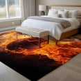 thumbnail image 4 of 5'x7' Area Rugs, Basketball Indoor Outdoor Area Rug for Living Room Bedroom, Basketball Modern Abstract Art Flame Washable Bathroom Rugs Kitchen Floor Carpet Mats Home Decor Aesthetic, 4 of 8