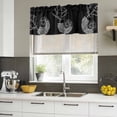 thumbnail image 4 of Retro Black Conch Curtain Valances for Windows, Kitchen Valance Window Treatments Panel 2 Pack, Vintage Art Geometric Coastal Nautical Rod Pocket Short Curtains for Bathroom Bedroom 60 x 18 Inch, 4 of 8