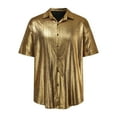 thumbnail image 5 of kamemir Hawaiian Shirt for Men Men's Dress Shirt Regular Fit Poplin Solid(Gold,XXL), 5 of 6
